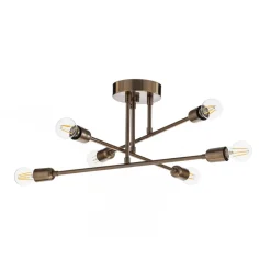 Opviq Loftlamper|Loftlamper > Loftlampe Flower 176, 6 lyskilder, guld antik