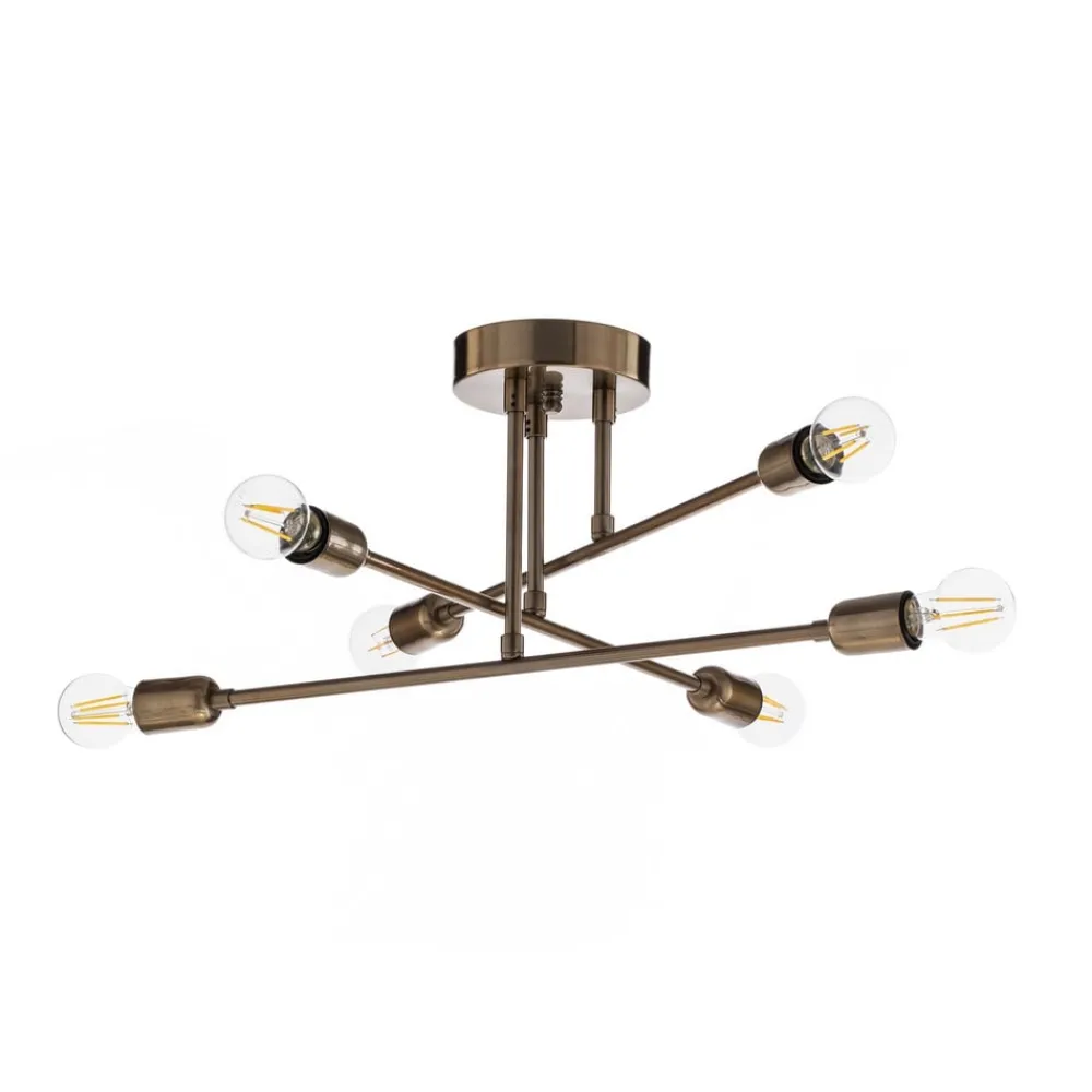 Opviq Loftlamper|Loftlamper > Loftlampe Flower 176, 6 lyskilder, guld antik