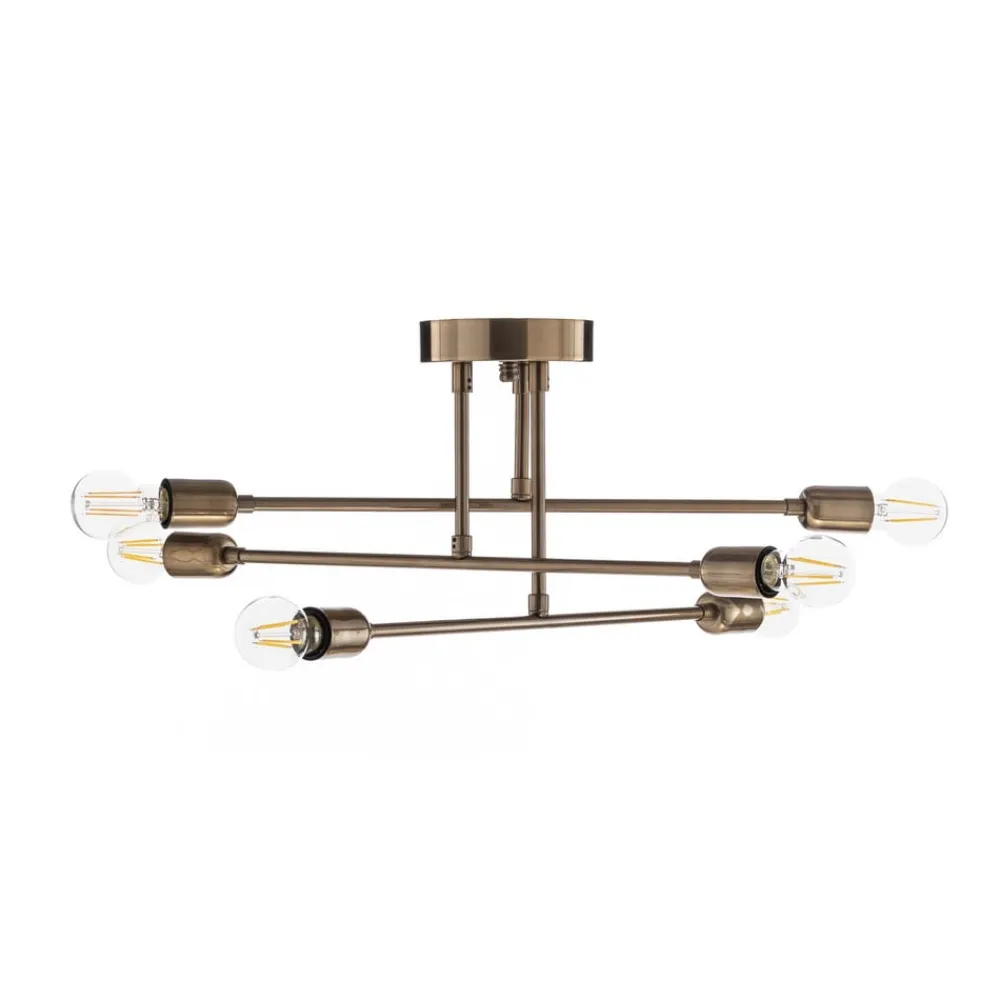 Opviq Loftlamper|Loftlamper > Loftlampe Flower 176, 6 lyskilder, guld antik