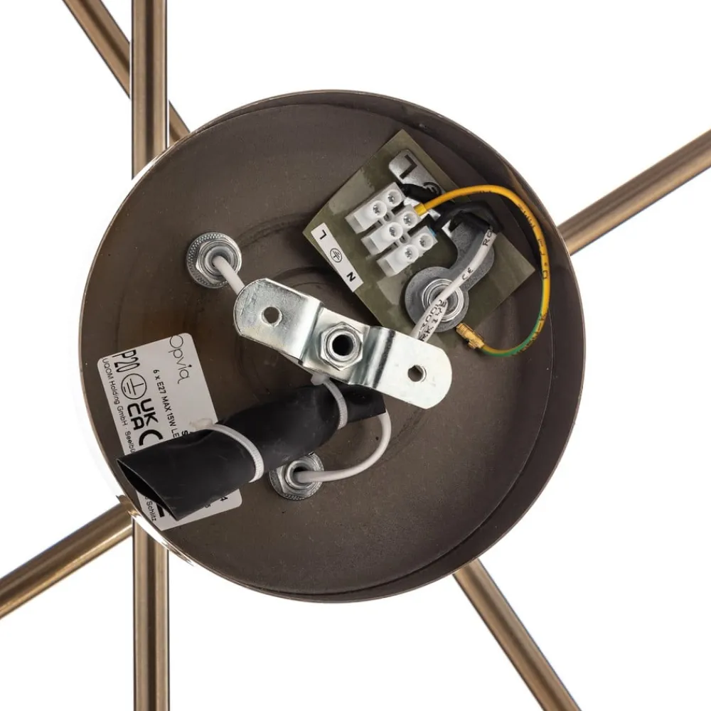Opviq Loftlamper|Loftlamper > Loftlampe Flower 176, 6 lyskilder, guld antik
