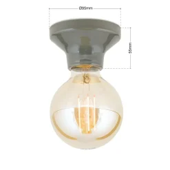 ORION Loftlamper > Loftlampe Frost, grå, keramik, E27