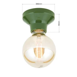 ORION Loftlamper|Loftlamper > Loftlampe Frost, grøn, keramik, E27