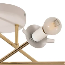 Loftlamper ^ Euluna Loftlampe Glassy, 6 lyskilder, hvid/guld/opal