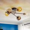 EMIBIG LIGHTING Gang|Loftlamper > Loftlampe Glassy, sort, grafit/amber/klar, 6 lyskilder.