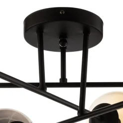 EMIBIG LIGHTING Gang|Loftlamper > Loftlampe Glassy, sort, grafit/amber/klar, 6 lyskilder.