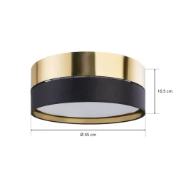 TK Lighting Loftlamper > Loftlampe Hilton, sort/guld, Ø 45 cm