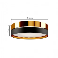 TK Lighting Gang|Loftlamper > Loftlampe Hilton, sort/guld, Ø 60 cm