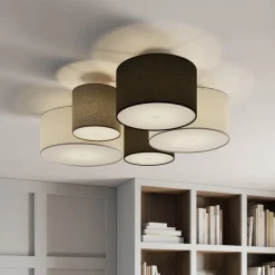Trio Lighting Loftlamper > Loftlampe Hotel med fem tekstilskærme