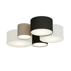 Trio Lighting Loftlamper > Loftlampe Hotel med fem tekstilskærme