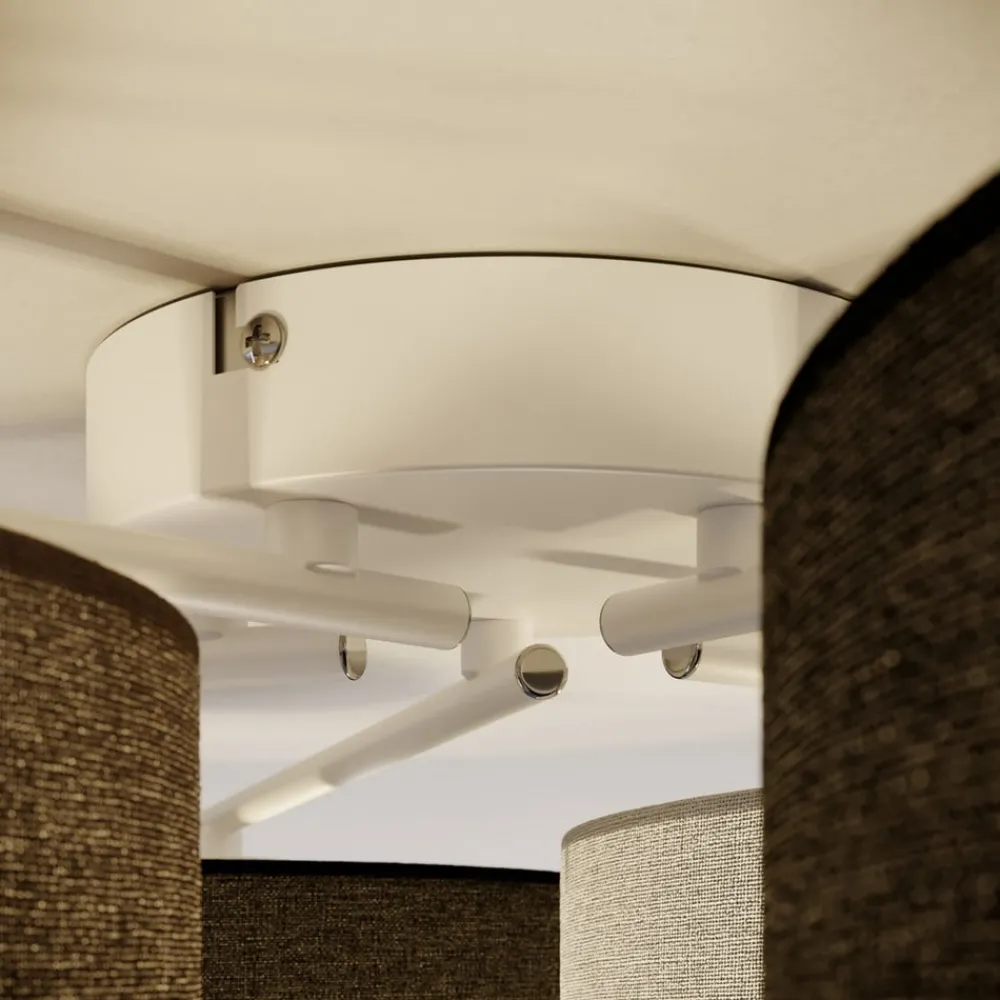Trio Lighting Loftlamper > Loftlampe Hotel med fem tekstilskærme