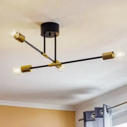 Luminex Loftlamper > Loftlampe Ilia, sort/guld, 4 lyskilder