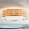 Loftlamper|Loftlamper ^ Eko-Light Loftlampe Leano beige rund af rattan