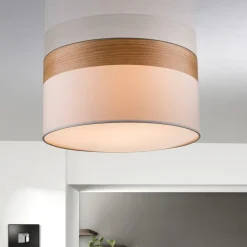 Globo Loftlamper > Loftlampe Libba med afstand i cremefarvet træ