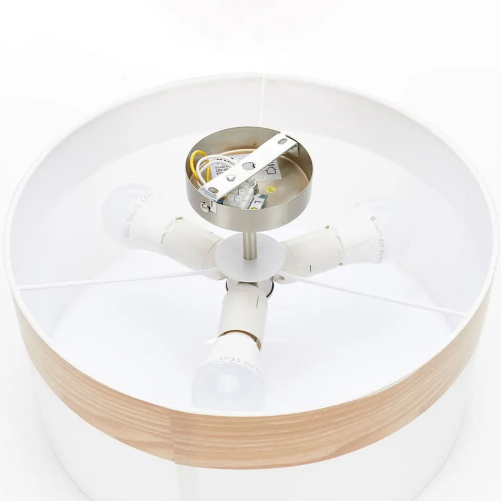 Globo Loftlamper > Loftlampe Libba med afstand i cremefarvet træ