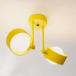 Gang|Loftlamper ^ Argon Loftlampe Mado i stål, gul, 2 lyskilder