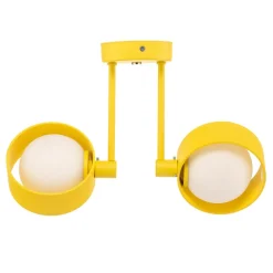 Gang|Loftlamper ^ Argon Loftlampe Mado i stål, gul, 2 lyskilder