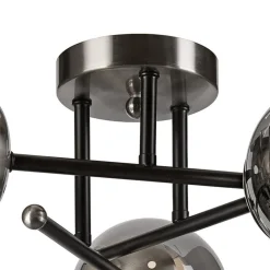 Lamkur Loftlamper|Loftlamper > Loftlampe Malena, Ø 19 cm, røggrå, glas/metal 3 lyskilder.