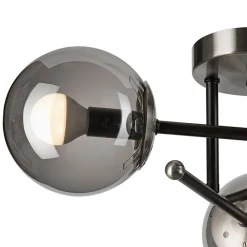 Lamkur Loftlamper|Loftlamper > Loftlampe Malena, Ø 19 cm, røggrå, glas/metal 3 lyskilder.