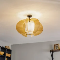 SIGMA Loftlamper > Loftlampe Modern C M med trælameller Ø 50 cm