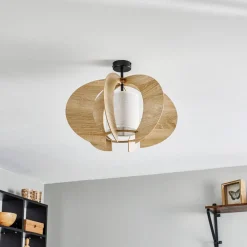 SIGMA Loftlamper > Loftlampe Modern C M med trælameller Ø 50 cm