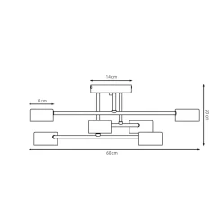 EMIBIG LIGHTING Gang|Loftlamper > Loftlampe Modus 6, stål, 6 lyskilder, GX53, sort
