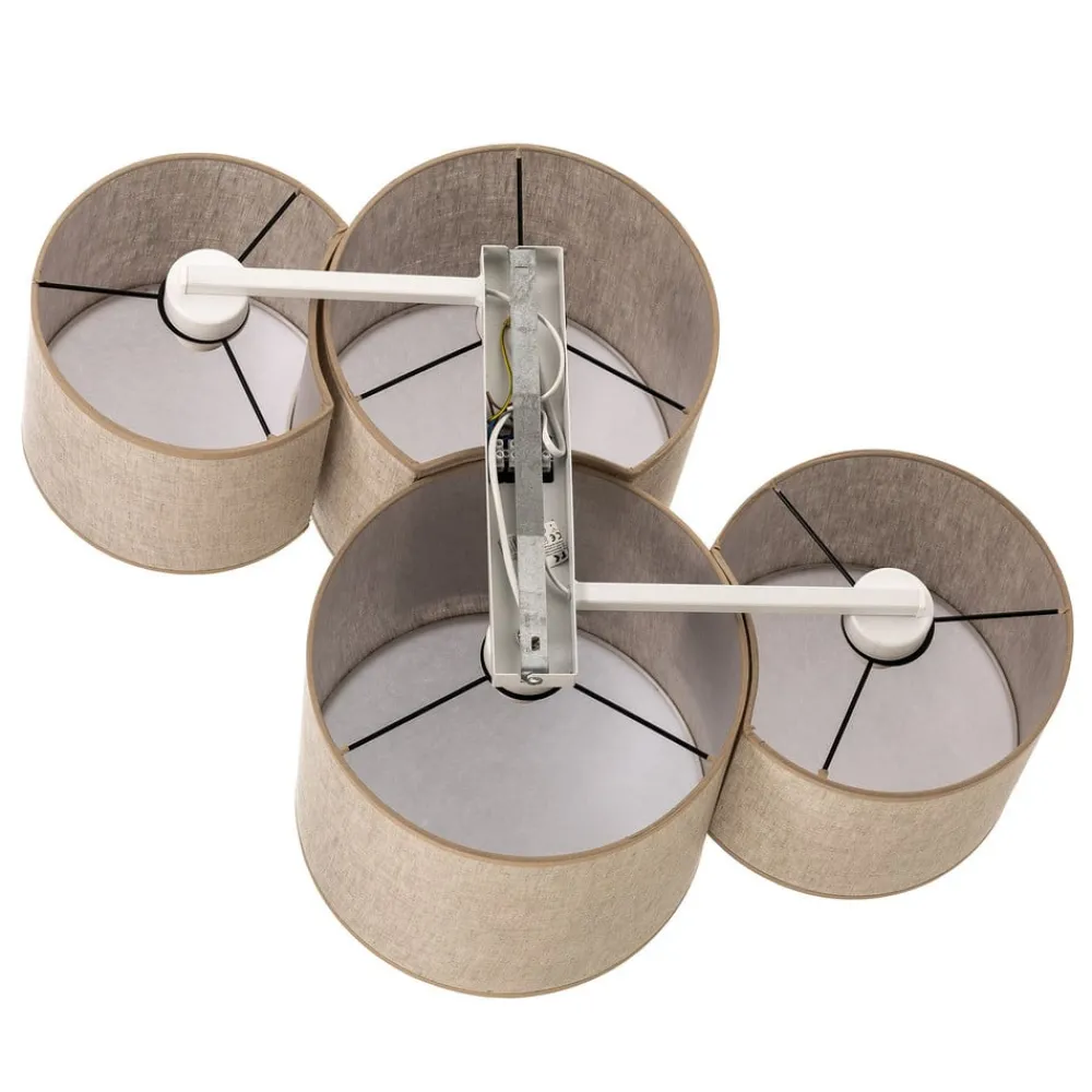 TK Lighting Loftlamper > Loftlampe Mona Nature, 4 lyskilder, naturfarvet hør