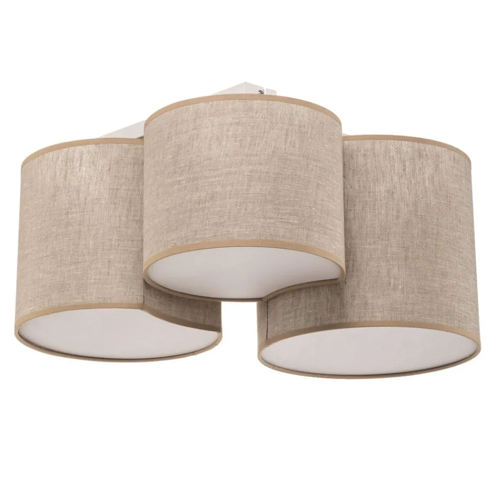TK Lighting Loftlamper > Loftlampe Mona Nature, 3 lyskilder, naturfarvet linned