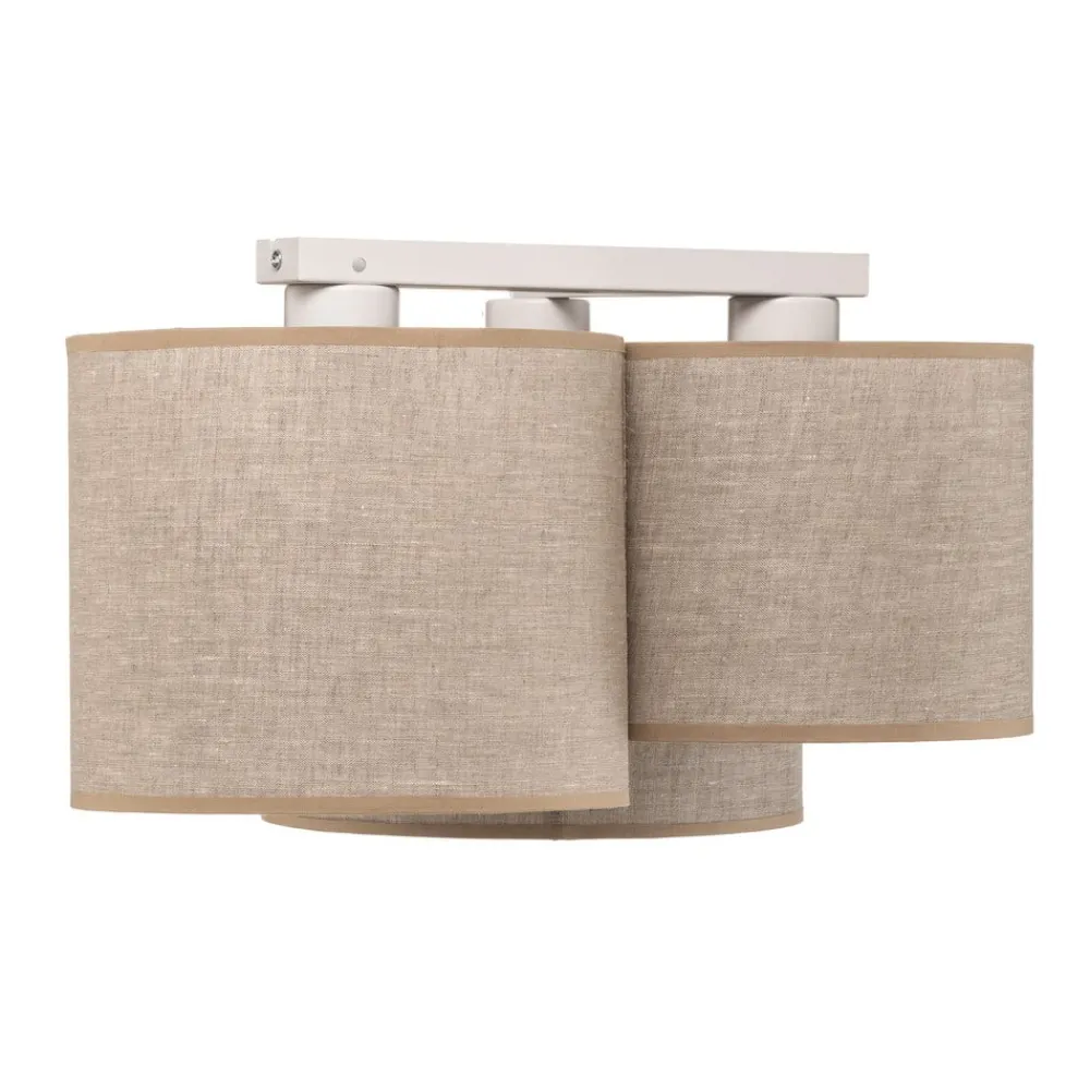 TK Lighting Loftlamper > Loftlampe Mona Nature, 3 lyskilder, naturfarvet linned