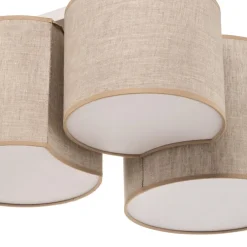 TK Lighting Loftlamper > Loftlampe Mona Nature, 3 lyskilder, naturfarvet linned