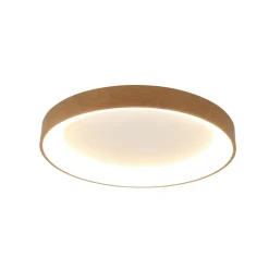 Arbejdsrum/Kontor|Gang ^ Mantra Iluminación Loftlampe Niseko II CCT fjernbetjening Ø50cm træfarvet