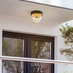 Loftlamper ^ Nowodvorski Lighting Loftlampe Nook med klar skærm, sort/guld