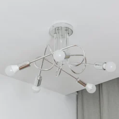 HELAM Loftlamper|Loftlamper > Loftlampe Oxford, krom, 5 lyskilder, Ø 47 cm, metal