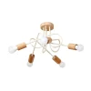 HELAM Loftlamper|Loftlamper > Loftlampe Oxford, sandbeige, træ, metal, 5 lyskilder, Ø 47 cm