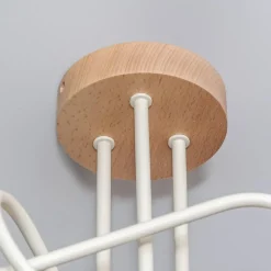 Loftlamper|Loftlamper ^ HELAM Loftlampe Oxford, sandbeige, træ, metal, 3 lyskilder, Ø 44 cm