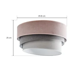 Loftlamper ^ Duolla Loftlampe Pastell Trio Ø 45 cm pink/grå/lysegrå