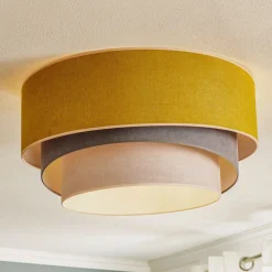 Duolla Loftlamper|Loftlamper > Loftlampe Pastell Trio Ø 60 cm sennepsfarvet/grå/lysegrå