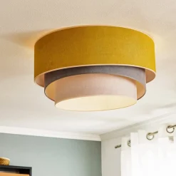 Duolla Loftlamper|Loftlamper > Loftlampe Pastell Trio Ø 60 cm sennepsfarvet/grå/lysegrå
