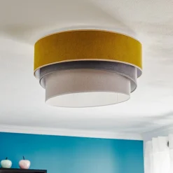 Duolla Loftlamper > Loftlampe Pastell Trio Ø 45 cm sennepsfarvet/grå/lysegrå