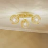 Argon Loftlamper > Loftlampe Paz hvid med trælameller-kugler 3 lyskilder.