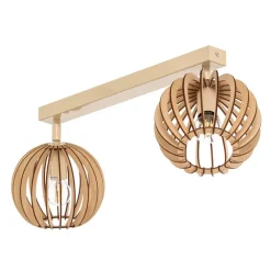 Argon Loftlamper > Loftlampe Paz hvid trælameller-kugler, 2 lyskilder.