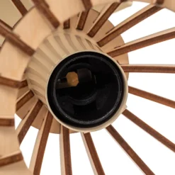 Argon Loftlamper > Loftlampe Paz hvid trælameller-kugler, 2 lyskilder.