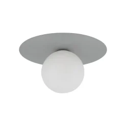 TK Lighting Loftlamper > Loftlampe Pixie, grå, glas, Ø 25 cm, kugle, G9