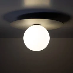 TK Lighting Loftlamper > Loftlampe Pixie, grå, glas, Ø 25 cm, kugle, G9