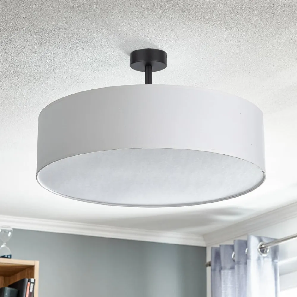 Loftlamper ^ TK Lighting Loftlampe Rondo med afstand, hvid Ø 60 cm