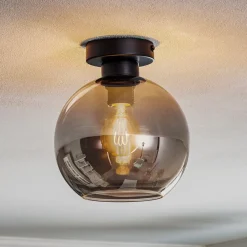 Eko-Light Loftlamper > Loftlampe Sofia med røggrå glasskærm