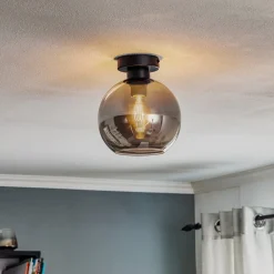 Eko-Light Loftlamper > Loftlampe Sofia med røggrå glasskærm