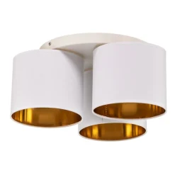 Luminex Loftlamper > Loftlampe Soho, cylindrisk, 3 lyskilder, hvid/guld