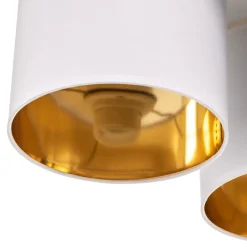 Luminex Loftlamper > Loftlampe Soho, cylindrisk, 3 lyskilder, hvid/guld