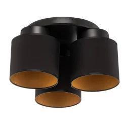 Luminex Loftlamper > Loftlampe Soho cylindrisk 3 lyskilder sort/guld