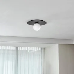 EMIBIG LIGHTING Loftlamper > Loftlampe Solar, sort/opal, 1 lyskilde